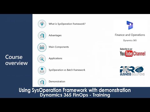 D365 FinOps ٹیکنیکل ٹریننگ 09 - SysOperation فریم ورک کا استعمال کرتے ہوئے کیسے ترقی کریں۔