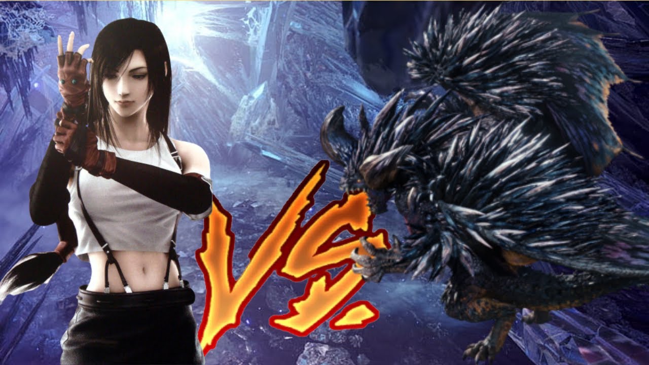TIFA LOCKHART (FF7 REMAKE) VS ARCH TEMPERED NERGIGANTE - MH WORLD ICEBORNE MOD