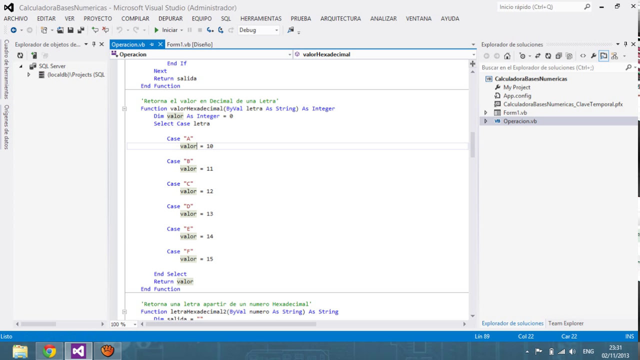 Calculadora de Bases Numericas Visual Basic - YouTube