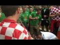 Irish fans teaching a Polish baby a few songs in Poznan square