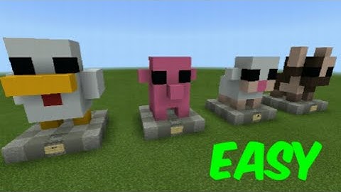 How to build Chicken, Pig, Sheep, Cow Mini Statue in Minecraft.  FLEPPY PLAYZZZ