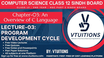 Program Development Cycle | Chap 3 An Overview of C Language | Computer Science Class 12 Sindh Board