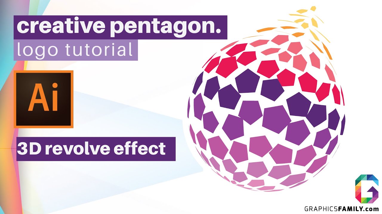 Creative Pentagon Logo Tutorial - with 3D Revolve Effect in Adobe ...