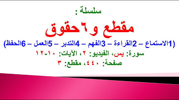 مقطع و6 حقوق (سورة يس الفيديو ٢ الآيات: ١٠-١٢) (في المصحف صفحة ٤٤٠ مقطع ٣) محمد ماضي