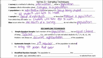 Video #3.1 -  Sampling Techniques