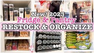 *NEW* FRIDGE RESTOCK + PANTRY ORGANIZATION | KITCHEN CLEANING \& ORGANIZING | CLEAN AND ORGANIZE