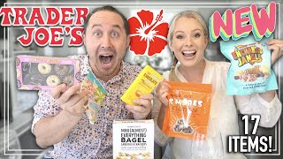EPIC TRADER JOE'S TASTE TEST TRYING 17 NEW GROCERY ITEMS!!!