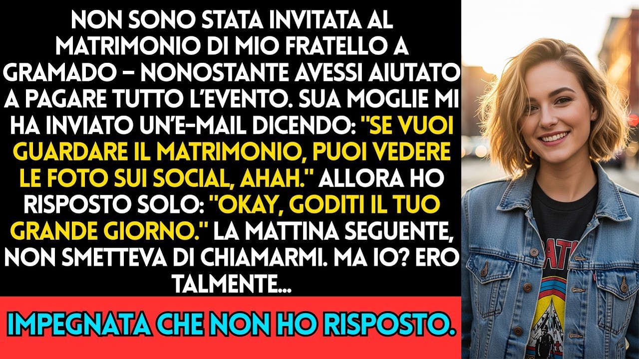 Ho letto quella email alle undici di sera, mentre mia madre mi scriveva di preparare le lasagne per il pranzo della domenica, e per un secondo il cuore mi si è fermato: l’oggetto diceva solo...