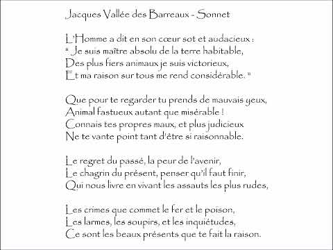 Vallée des Barreaux (Jacques) : SONNET - L’Homme a dit en son cœur sot et audacieux : @PoemeMinute