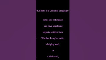 Kindness is a Universal Language #shorts #trending #motivation