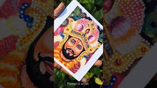 Canvas Painting Khatu Shyam Baba Realistic portrait 🥹🤩🙏#ytshorts #viralvideo #shorts