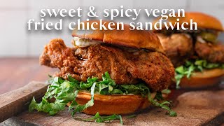 Hot Maple Fried Oyster Mushroom Sandwich | Vegan Recipe