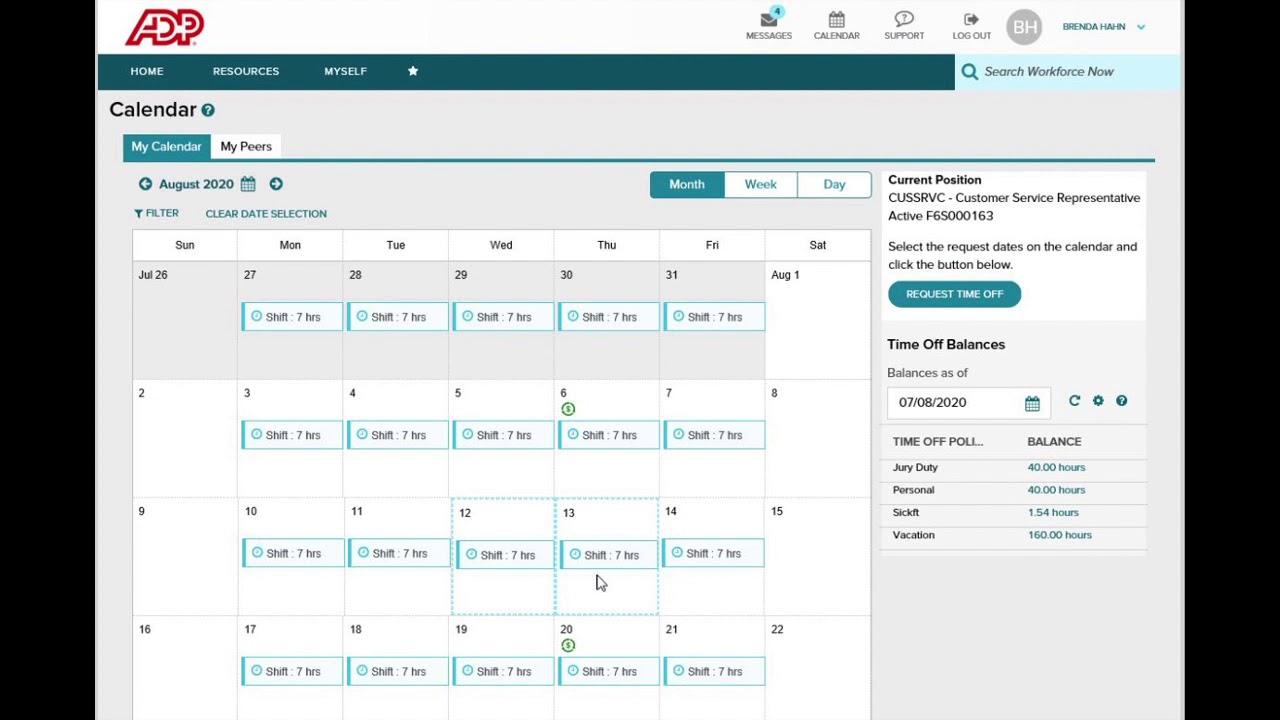 Submitting A Time Off Request On Adp Workforce Now