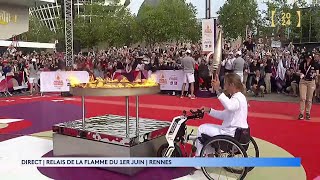 Le chaudron s'est enflammé à Rennes, c'est la fin de cette 22e étape de la flamme olympique. by France 3 Bretagne 3,354 views 1 day ago 17 seconds