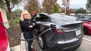 'HOW EMBARRASSING'    Our first Tesla Y supercharge