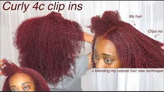 installing curly clip ins | texture match + how I blend my 4c hair