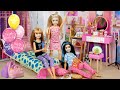 Barbie &amp; Ken Doll Family Morning Routine &amp; Sleepover Fun