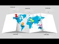 Animated flat world map infographic design slide in powerpoint