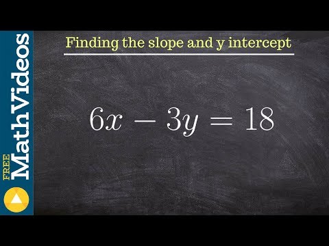 Finding the slope and y intercept by putting an equation in slope intercept form, 6x-3y=18