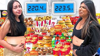 Who Can Gain the MOST WEIGHT in 10 MINUTES!! *10,000 CALORIES*