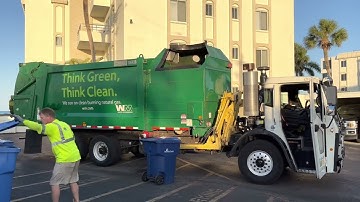 Waste Management Brand New Mack Heil Python Side Loader Garbage Truck Packing Siesta Key Recycling