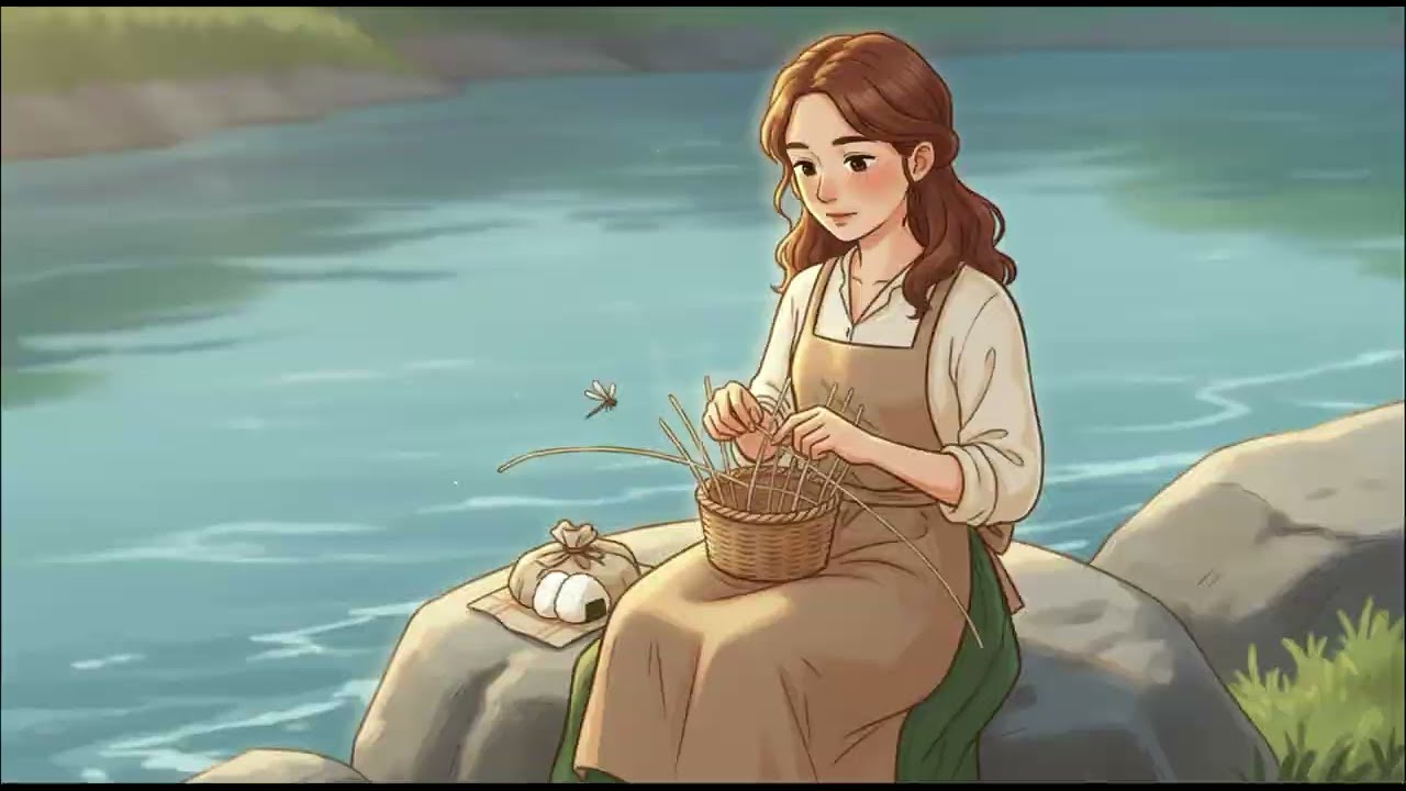 A quiet day by the river 🏞️ weaving baskets, simple lunch & living gently – slow countryside life