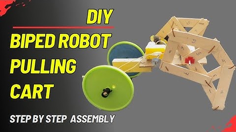 Biped Walking Robot with Rear Wheels. Hybrid Biped-Wheeled Robot.  Mechanical Engineering Project
