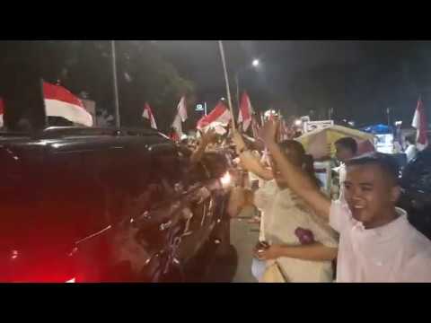 Joko Widodo supporters celebrating in Jakarta