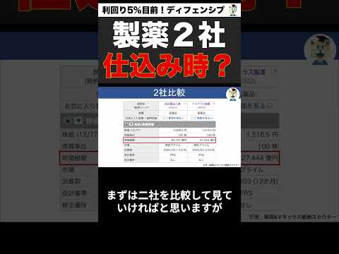 【高配当】製薬大手2社、武田とアステラス、買うならどっち？ #shorts