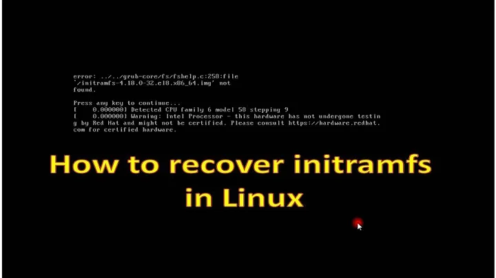 How to recover initramfs in Linux || Fix initramfs issue