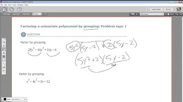 Factoring a univariate polynomial by grouping - problem type 1