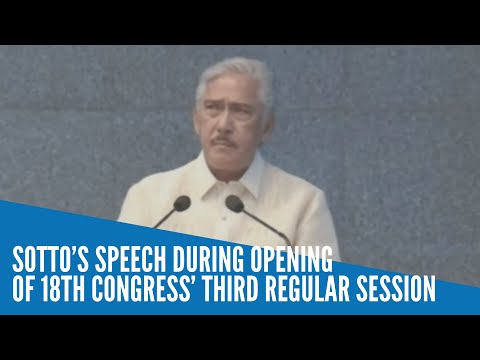 Sotto’s speech during opening of 18th Congress’ third regular session