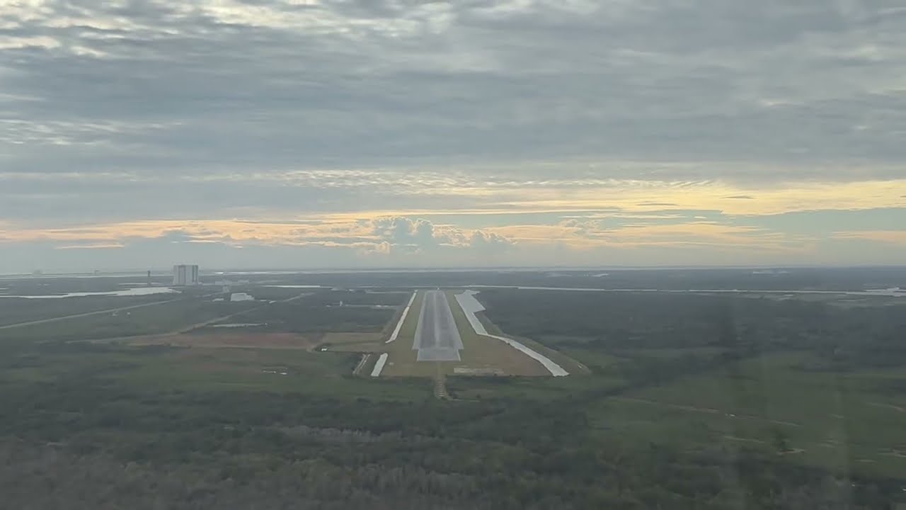 Low approach at the former Space Shuttle Landing Facility (Florida Launch and Landing Facility)