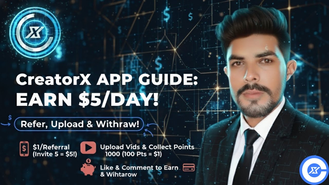 $5/Day EASILY! CreatorX App Review & Tutorial | New Earning App Guide‎