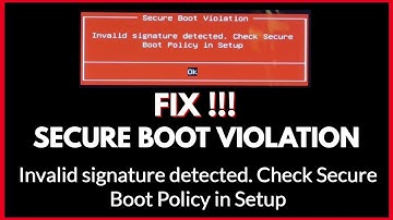Fix Invalid Signature Detected Check Secure Boot Policy in Setup || Windows 10