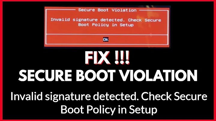 Fix Invalid Signature Detected Check Secure Boot Policy in Setup || Windows 10