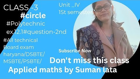 #polytechnic #1st semester #appliedmathematics #Circle #ex.12.1#all technical branche haryana/PSBTE 