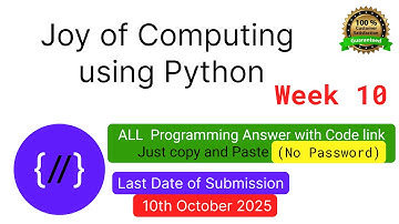 NPTEL The Joy of Computing using python week 10 all 3 programming assignment answer with code link