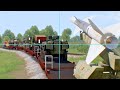 Russian Locomotive Fully Loaded with Heavy Vehicles Annihilated by Missile