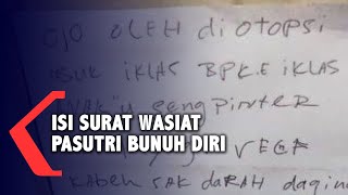 Isi Surat Wasiat Pasutri Bunuh Diri Di Malang Untuk Anaknya