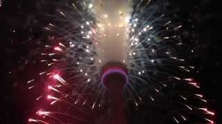TORONTO 2015 Pan American Games Closing Ceremony: Fireworks display from CN Tower
