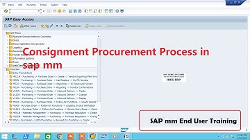 Consignment Procurement Process in sap mm