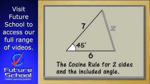 Using the cosine rule to find an unknown side. [Case 1 SAS].