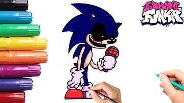 HOW TO DRAW SONIC EXE | Friday Night Funkin (FNF) - Easy Step By Step Tutorial For Beginners