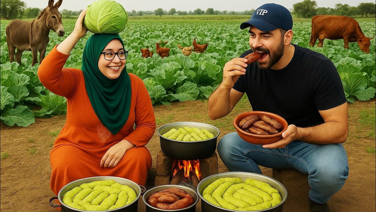 محشي الفلاحين المشكل مع الممبار من الأرض للكانون أصل المحشي الريفي بريحة زمان 