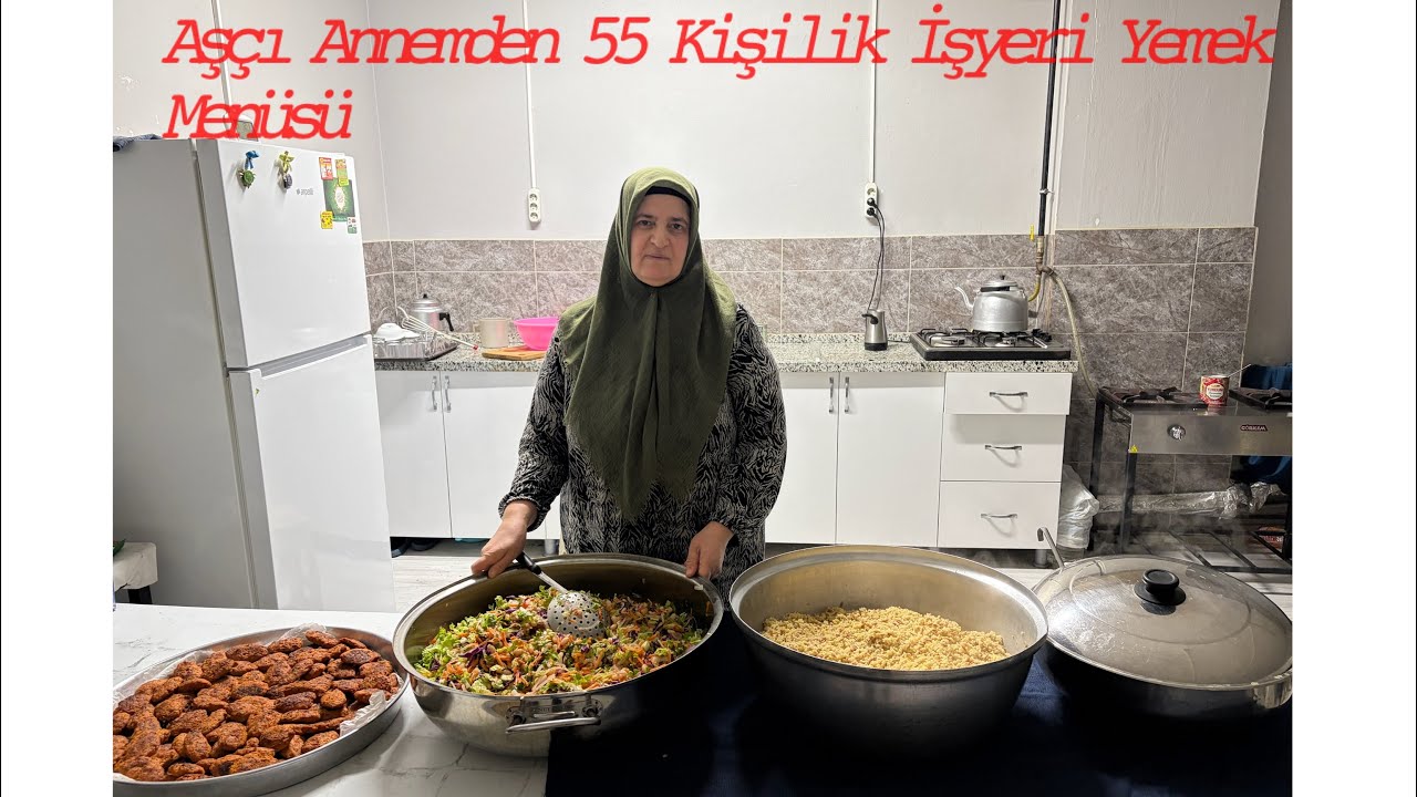 Aşçı Annemden 55 Kişilik İşyeri Yemek Menüsü🍽️Ezogelin Çorbası 🥣Köfte/ Şehriyeli Bulgur Pilavı/Piyaz
