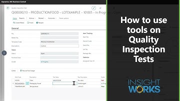 How to use tools on Quality Inspection Tests