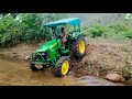 John Deere tractor power  performance in river | John Deere 5310 4WD | Tractor videos