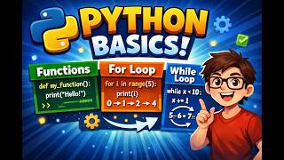 Python Basics Explained: Functions, For Loop & While Loop in Action!