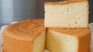 سبونج كيك فانيليا طري بدون محسن كيكة الشيفون Sponge cake soft chiffon cake